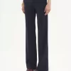 Pantalones sastre de estilo juvenil en lana elástica