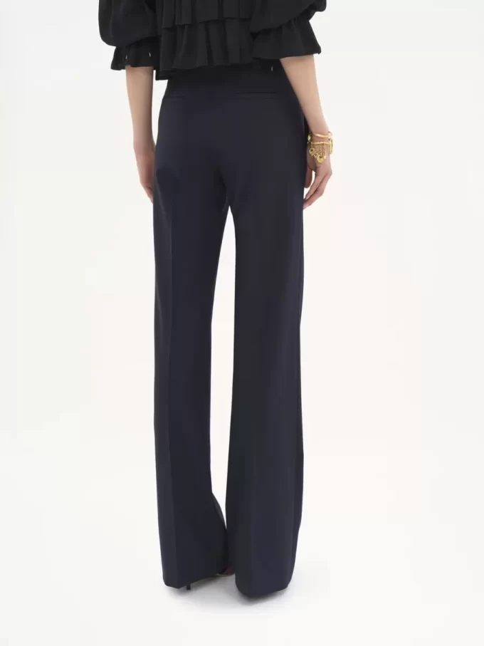Pantalones sastre de estilo juvenil en lana elástica