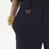 Pantalones sastre de estilo juvenil en lana elástica
