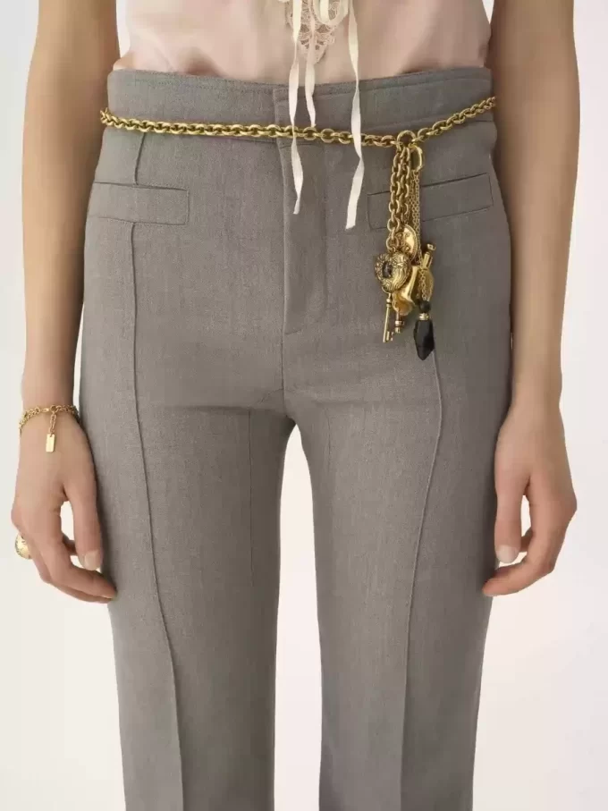 Pantalones sastre de lana chiné Pantalones sastre de lana chiné