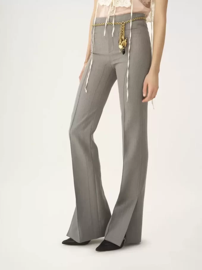 Pantalones sastre de lana chiné Pantalones sastre de lana chiné