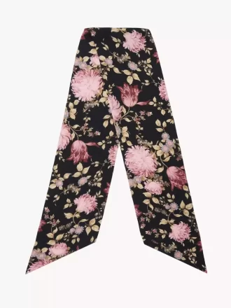 Pañuelo bandeau ancho The Chloé Peonies en charmeuse de seda