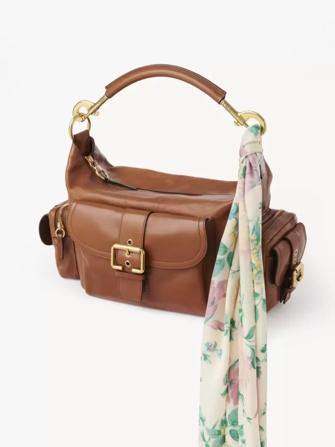 Pañuelo bandeau ancho The Chloé Peonies en charmeuse de seda
