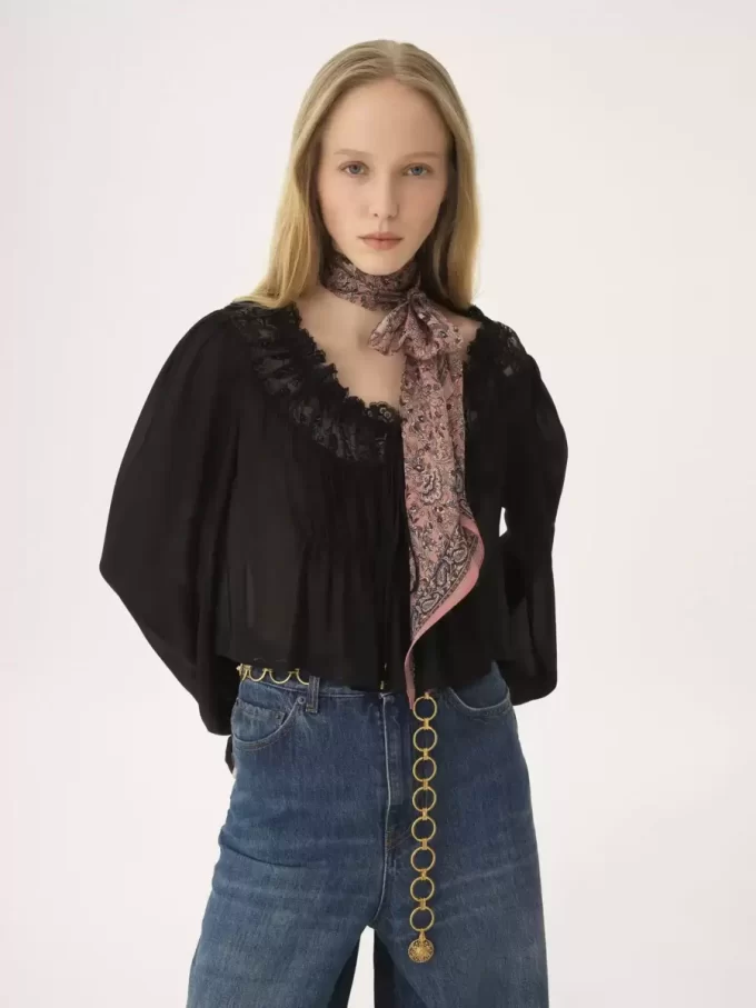 Pañuelo bandeau The Chloé Paisley en charmeuse de seda Pañuelo bandeau The Chloé Paisley en charmeuse de seda
