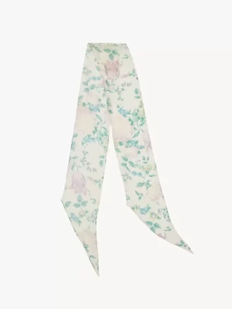 Pañuelo bandeau The Chloé Peonies en charmeuse de seda