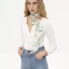 Pañuelo bandeau The Chloé Peonies en charmeuse de seda