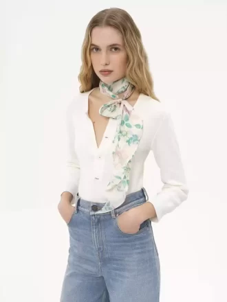Pañuelo bandeau The Chloé Peonies en charmeuse de seda