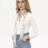 Pañuelo bandeau The Chloé Peonies en charmeuse de seda