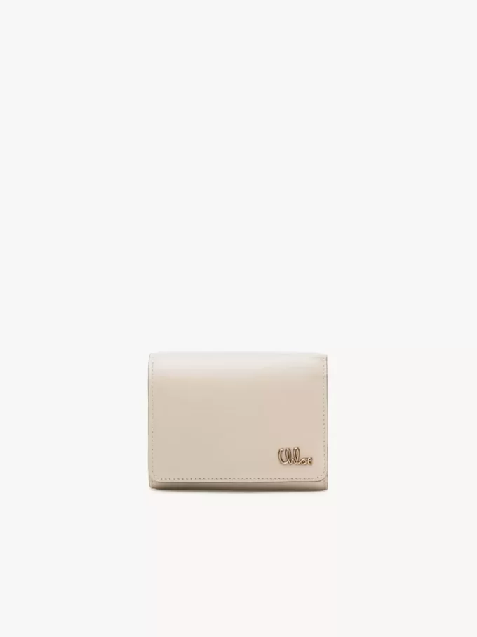Pequeño bolso Chloé Iconic de tres pliegues con bolsillo para monedas en piel brillante