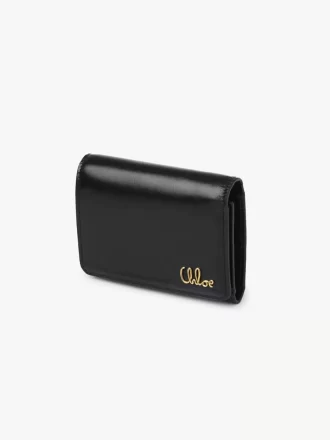 Pequeño bolso Chloé Iconic de tres pliegues con bolsillo para monedas en piel brillante