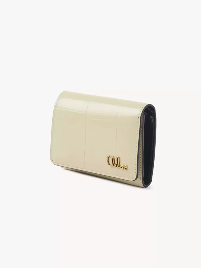 Pequeño bolso Chloé Iconic de tres pliegues en piel efecto cocodrilo