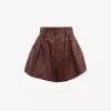 Shorts de tiro alto en piel