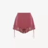 Shorts lenceros de crepé de China con ribete de encaje
