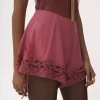 Shorts lenceros de crepé de China con ribete de encaje