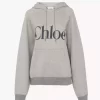 Sudadera con capucha y logotipo de gran tamaño en mezcla de felpa de algodón
