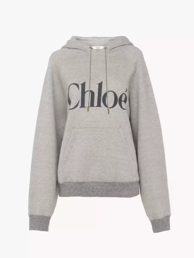 Sudadera con capucha y logotipo de gran tamaño en mezcla de felpa de algodón