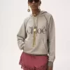 Sudadera con capucha y logotipo de gran tamaño en mezcla de felpa de algodón