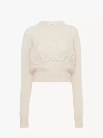 Suéter con logo en punto de lana de alpaca y seda