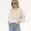 Suéter con logo en punto de lana de alpaca y seda Suéter con logo en punto de lana de alpaca y seda
