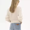 Suéter con logo en punto de lana de alpaca y seda Suéter con logo en punto de lana de alpaca y seda