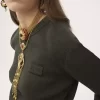 Suéter con logotipo en punto de lana merino