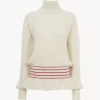 Suéter de cuello alto con logotipo de gran tamaño en punto de lana y mohair Suéter de cuello alto con logotipo de gran tamaño en punto de lana y mohair