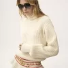 Suéter de cuello alto con logotipo de gran tamaño en punto de lana y mohair Suéter de cuello alto con logotipo de gran tamaño en punto de lana y mohair