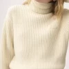 Suéter de cuello alto con logotipo de gran tamaño en punto de lana y mohair Suéter de cuello alto con logotipo de gran tamaño en punto de lana y mohair