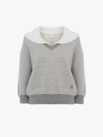 Suéter de cuello en felpa chiné
