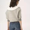 Suéter de cuello en felpa chiné