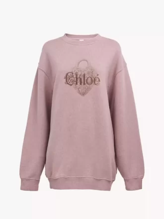 Suéter oversize con logotipo en felpa chiné