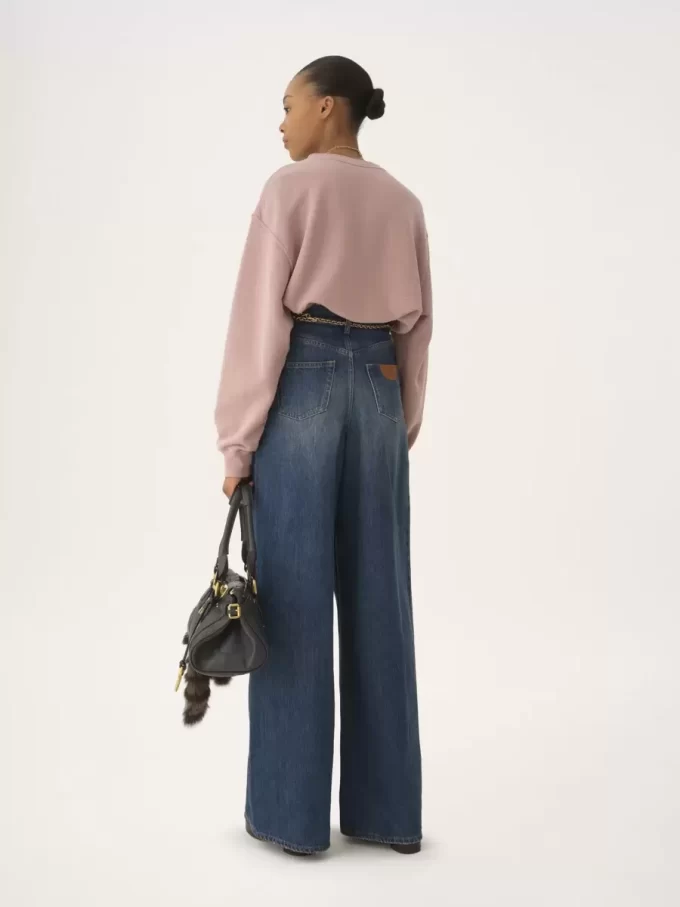 Suéter oversize con logotipo en felpa chiné Suéter oversize con logotipo en felpa chiné