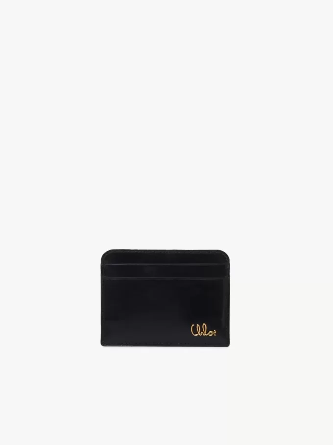 Tarjetero icónico de Chloé en piel brillante Tarjetero icónico de Chloé en piel brillante