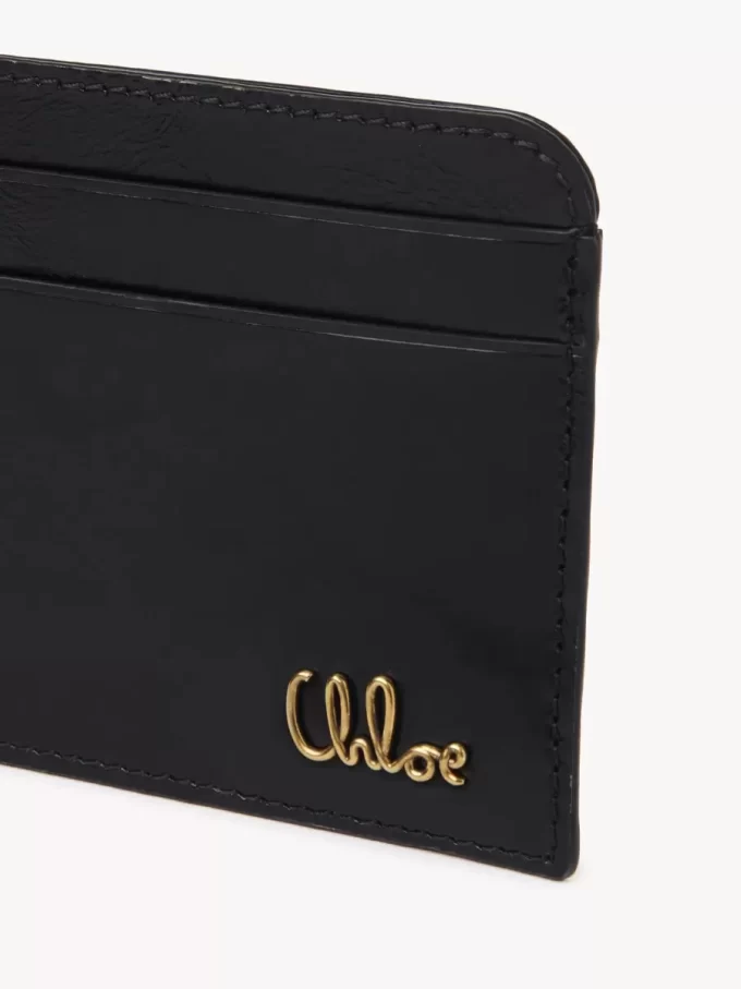 Tarjetero icónico de Chloé en piel brillante Tarjetero icónico de Chloé en piel brillante