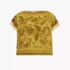 Top con cuello barco y logotipo en jacquard de algodón