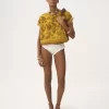 Top con cuello barco y logotipo en jacquard de algodón