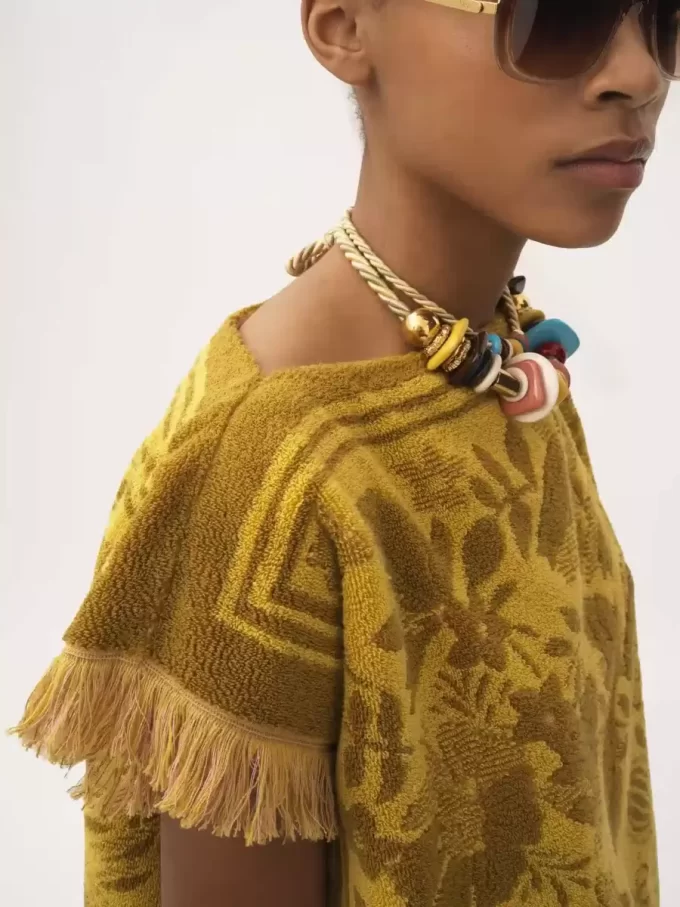 Top con cuello barco y logotipo en jacquard de algodón