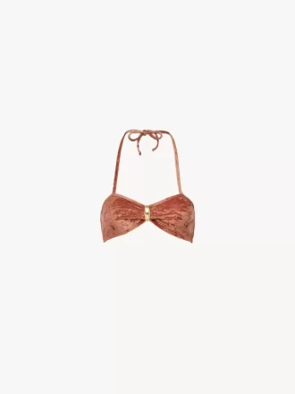 Top de bikini con detalles metálicos