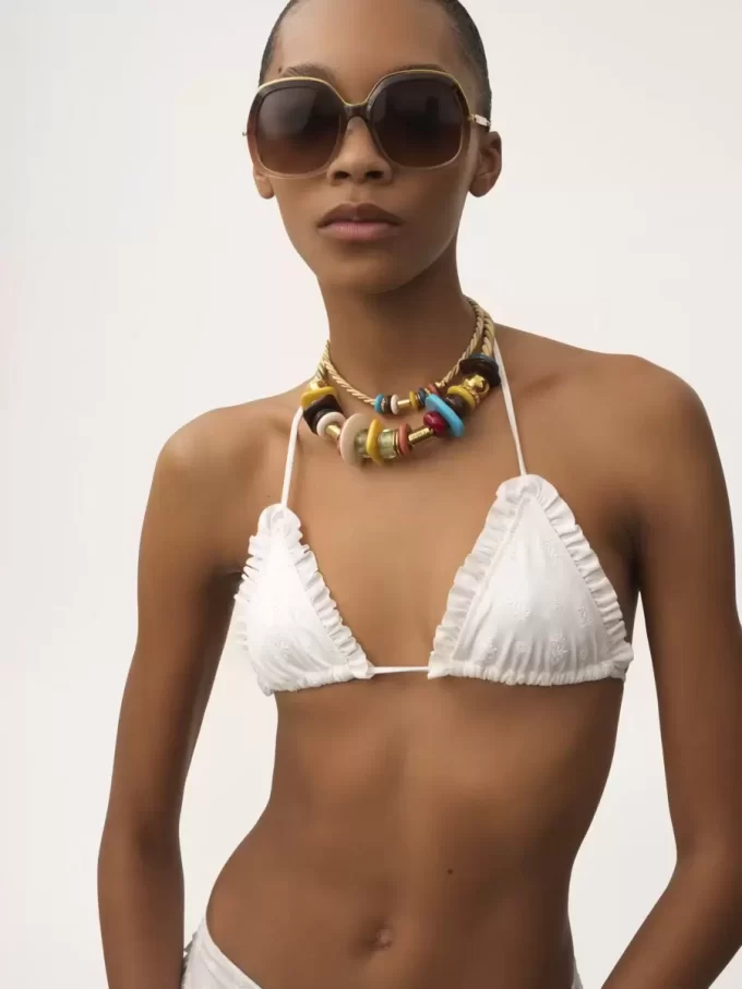 Top de bikini con volantes