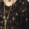 Top maxi fruncido con volantes en charmeuse de seda Top maxi fruncido con volantes en charmeuse de seda