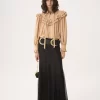 Top oversize con volantes en crepé de China Top oversize con volantes en crepé de China