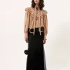 Top oversize con volantes en crepé de China Top oversize con volantes en crepé de China