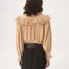 Top oversize con volantes en crepé de China Top oversize con volantes en crepé de China