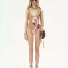 Traje de baño de una pieza con cortes