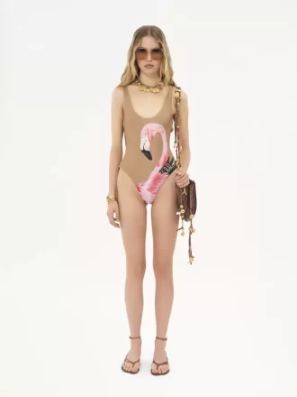 Traje de baño de una pieza con cortes