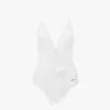 Traje de baño de una pieza con cuello en V y volantes Traje de baño de una pieza con cuello en V y volantes