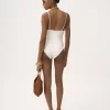 Traje de baño de una pieza con cuello en V y volantes Traje de baño de una pieza con cuello en V y volantes