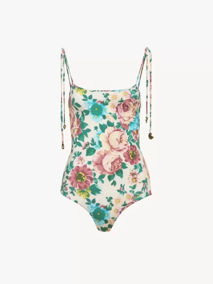 Traje de baño de una pieza con tirantes anudados Traje de baño de una pieza con tirantes anudados