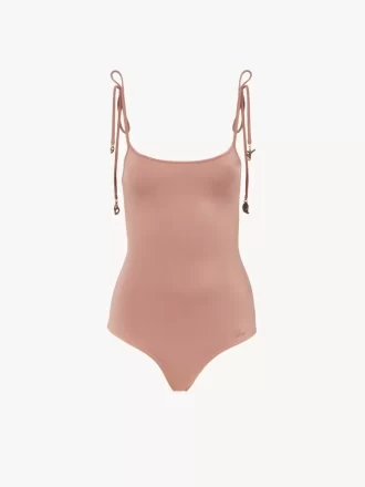 Traje de baño de una pieza con tirantes anudados