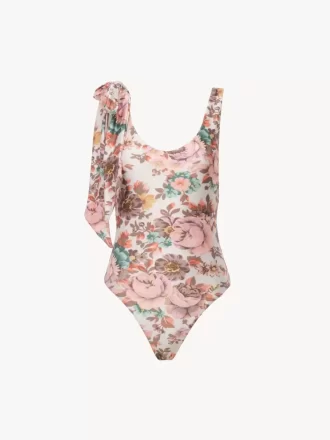Traje de baño de una pieza con tirantes anudados
